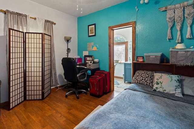 home office featuring wood finished floors