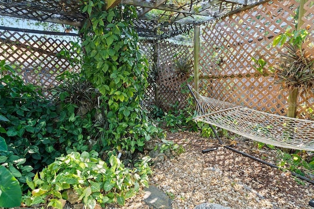 view of yard featuring fence
