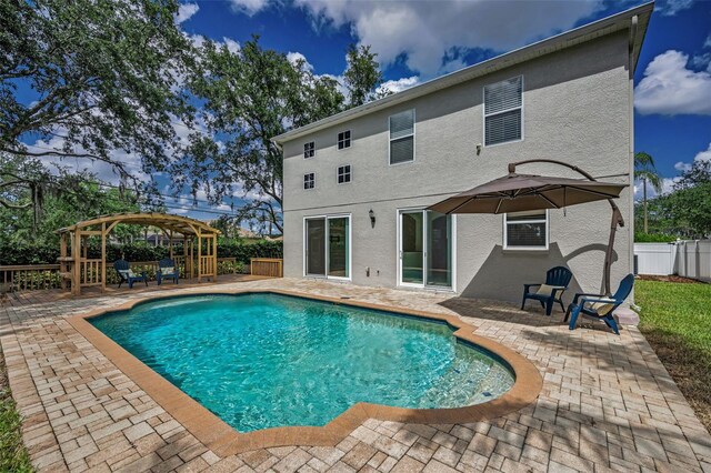3002 Savannah Oaks Cir, Tarpon Springs, FL 34688 - view of pool with a gazebo, a fenced backyard, and a patio area