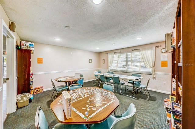 6020 S Shore Blvd Unit 709, Gulfport, FL 33707 - carpeted dining area with a textured ceiling and recessed lighting