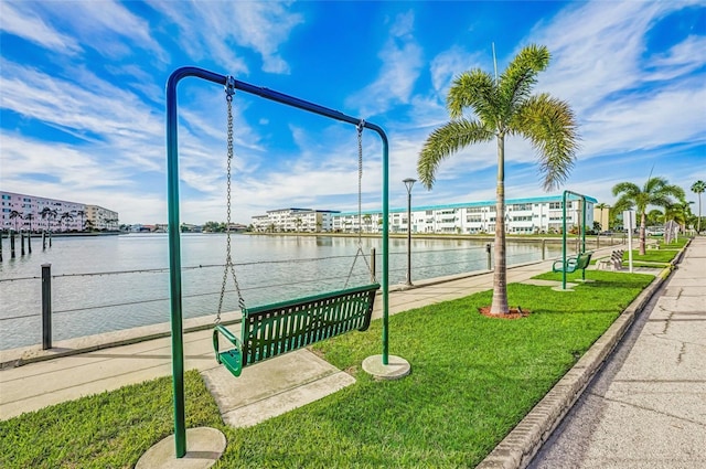 6020 S Shore Blvd Unit 709, Gulfport, FL 33707 - view of home's community featuring a lawn and a water view