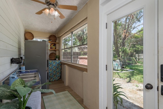 314 Bath St, Tarpon Springs, FL 34689 - sunroom / solarium with ceiling fan and a sink