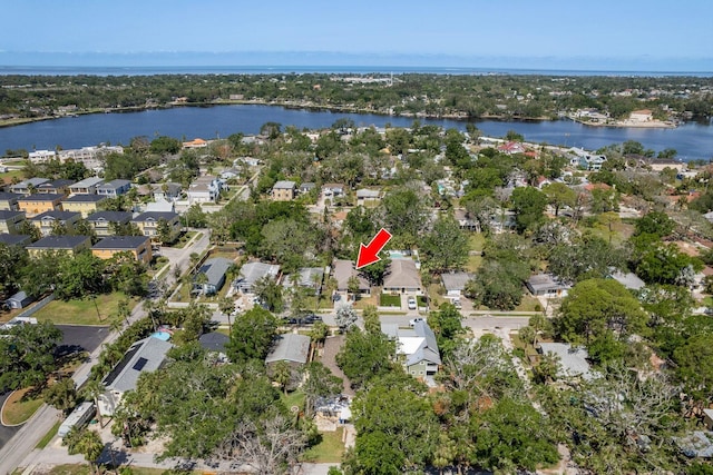 314 Bath St, Tarpon Springs, FL 34689 - aerial view of property and surrounding area with nearby suburban area and a large body of water