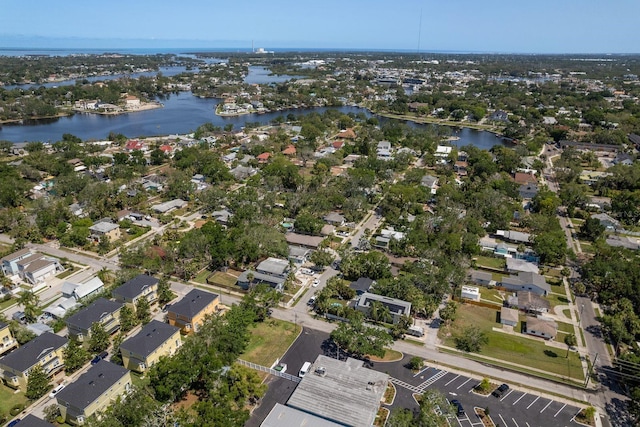 314 Bath St, Tarpon Springs, FL 34689 - aerial view of property and surrounding area featuring a large body of water and nearby suburban area
