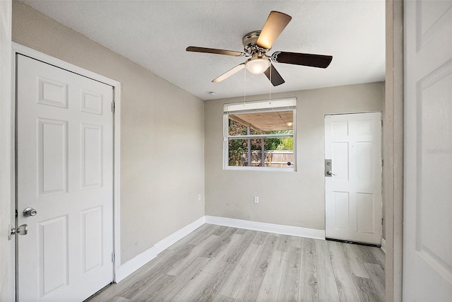 1310 43rd St S, Saint Petersburg, FL 33711 - unfurnished bedroom featuring light wood-style flooring, baseboards, and ceiling fan
