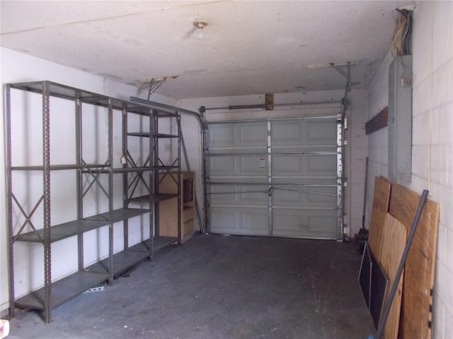 garage with electric panel