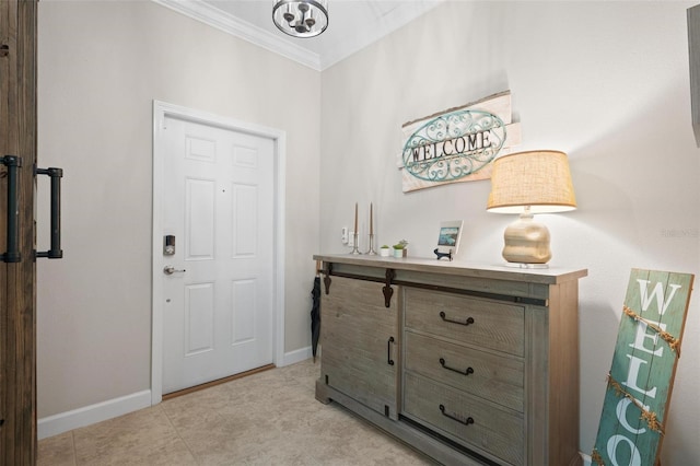4264 Bexley Village Dr, Land O Lakes, FL 34638 - foyer with crown molding and baseboards