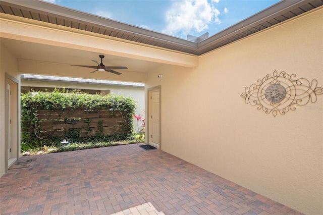 4264 Bexley Village Dr, Land O Lakes, FL 34638 - view of patio / terrace featuring a ceiling fan