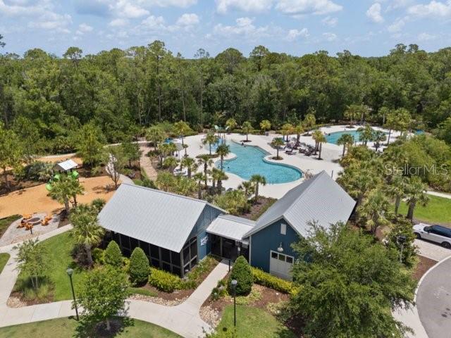 4264 Bexley Village Dr, Land O Lakes, FL 34638 - bird's eye view of a pool area