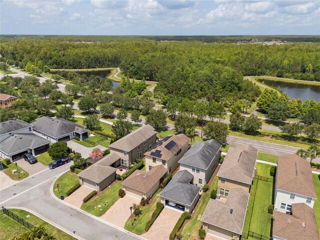 4264 Bexley Village Dr, Land O Lakes, FL 34638 - aerial perspective of suburban area featuring a large body of water and a forest