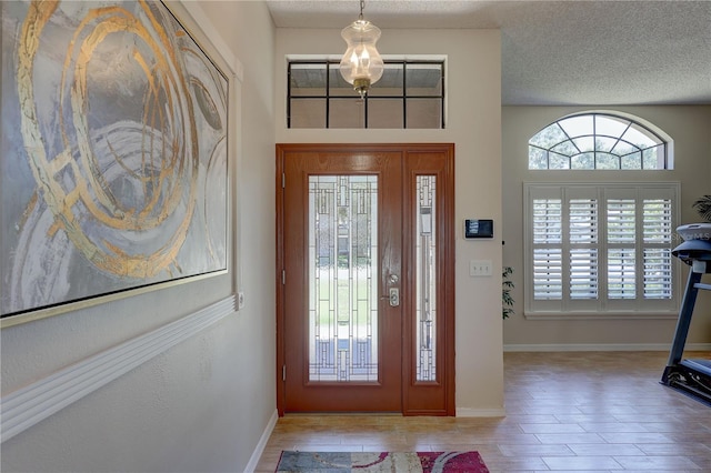 3338 Laurelwood Ct, Tarpon Springs, FL 34688 - entryway with healthy amount of natural light, a textured ceiling, and baseboards
