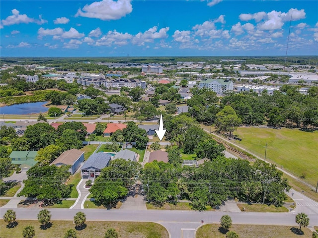 aerial view of a large body of water