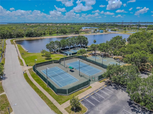 drone / aerial view of a large body of water