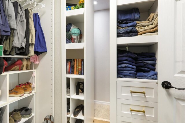 view of walk in closet