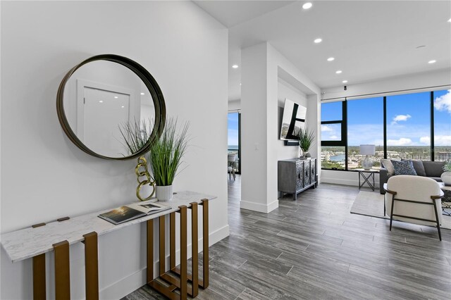 199 Dali Blvd Unit 2, Saint Petersburg, FL 33701 - hallway with recessed lighting, wood finished floors, and baseboards