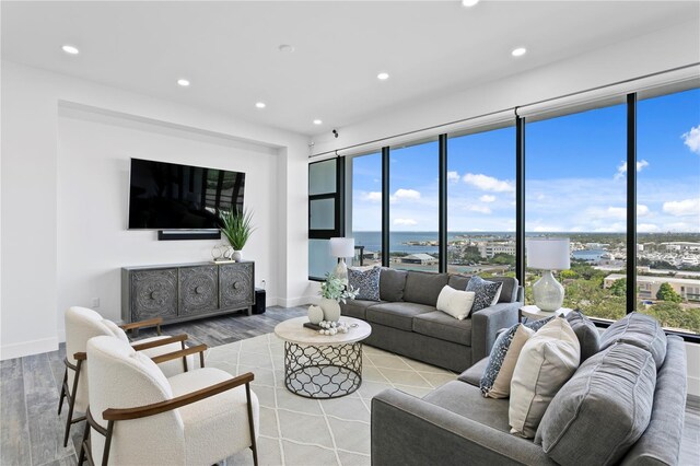 199 Dali Blvd Unit 2, Saint Petersburg, FL 33701 - living area featuring light wood-style flooring, recessed lighting, and baseboards