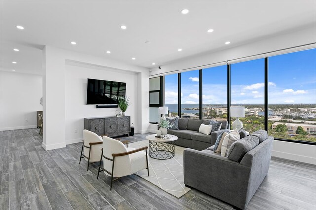 199 Dali Blvd Unit 2, Saint Petersburg, FL 33701 - living area featuring recessed lighting, wood finished floors, and baseboards