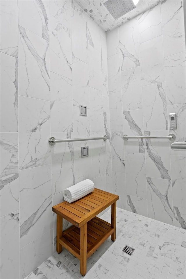 199 Dali Blvd Unit 2, Saint Petersburg, FL 33701 - full bathroom featuring a marble finish shower and tile walls