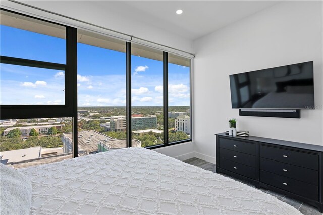 199 Dali Blvd Unit 2, Saint Petersburg, FL 33701 - bedroom with baseboards, wood finished floors, and recessed lighting