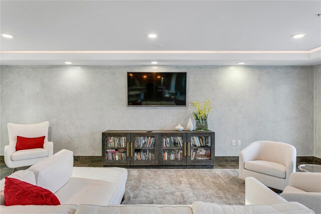 199 Dali Blvd Unit 2, Saint Petersburg, FL 33701 - living area featuring recessed lighting, baseboards, and carpet flooring