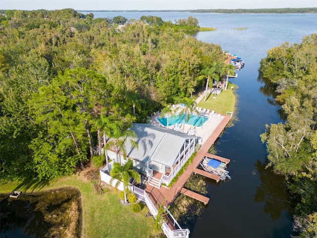 2533 Dolly Bay Dr Unit 203, Palm Harbor, FL 34684 - aerial view of a nearby body of water, a heavily wooded area, and a pool area