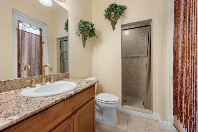 4515 W Leona St, Tampa, FL 33629 - bathroom with vanity, a stall shower, and tile patterned flooring