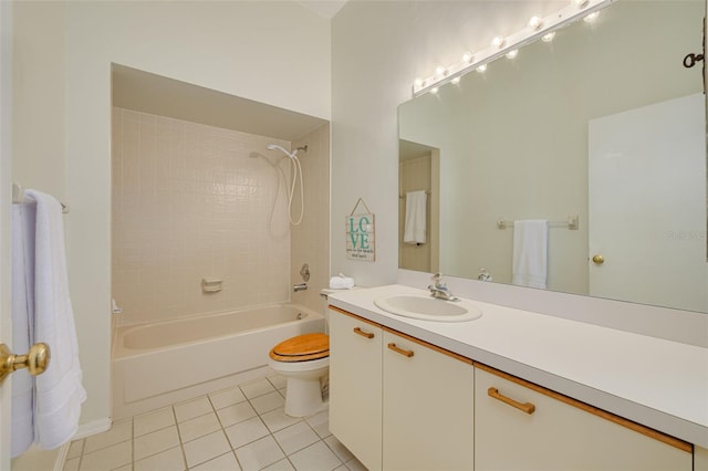 3044 Red Oak Ct Unit 204, Palm Harbor, FL 34684 - bathroom with bathtub / shower combination, toilet, tile patterned flooring, and vanity