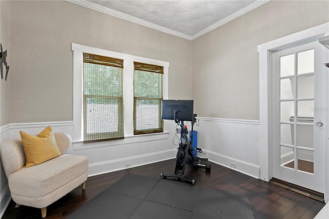 3620 W San Pedro St, Tampa, FL 33629 - workout area with wood finished floors, wainscoting, and crown molding