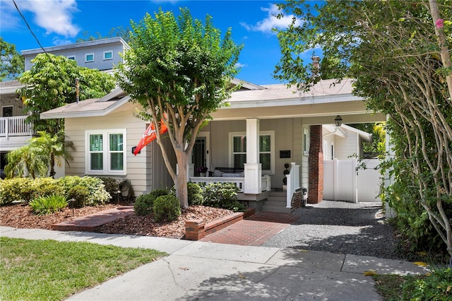 3620 W San Pedro St, Tampa, FL 33629 - view of front of property featuring covered porch and solar panels