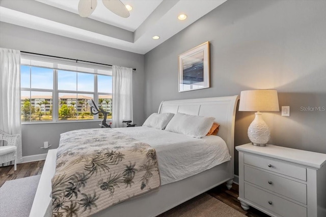 340 Sapphire Lake Dr Unit 202, Bradenton, FL 34209 - bedroom with dark wood-style flooring, recessed lighting, and baseboards