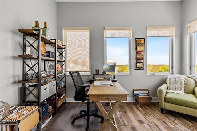 340 Sapphire Lake Dr Unit 202, Bradenton, FL 34209 - office area with wood finished floors, plenty of natural light, and baseboards