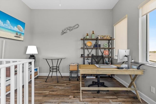 340 Sapphire Lake Dr Unit 202, Bradenton, FL 34209 - office featuring plenty of natural light, wood finished floors, and baseboards