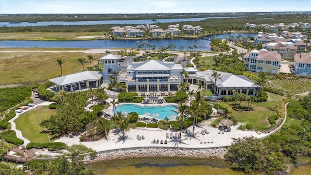 340 Sapphire Lake Dr Unit 202, Bradenton, FL 34209 - aerial view of residential area with a large body of water and a pool