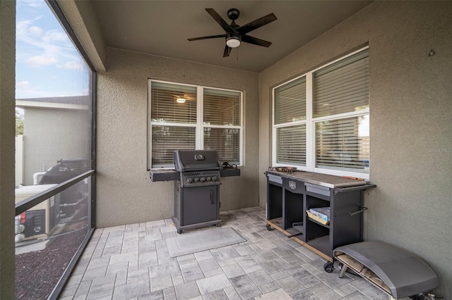 11550 Lake Lucaya Dr, Riverview, FL 33579 - view of patio featuring area for grilling and a ceiling fan