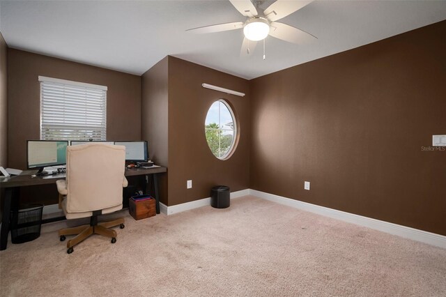 11550 Lake Lucaya Dr, Riverview, FL 33579 - carpeted office with ceiling fan and baseboards