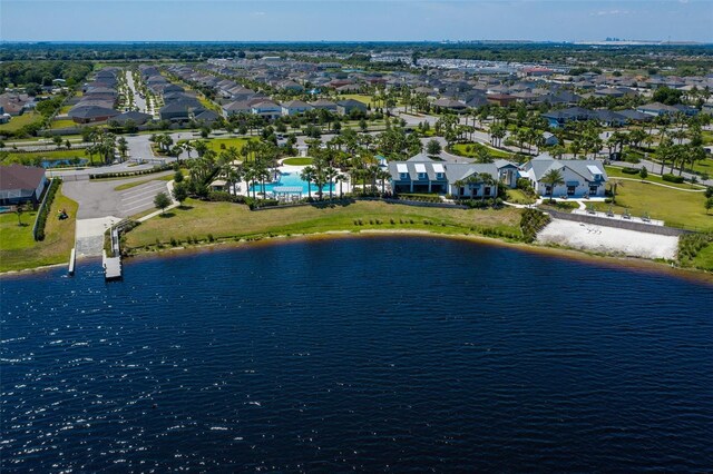 11550 Lake Lucaya Dr, Riverview, FL 33579 - aerial perspective of suburban area featuring a large body of water and a pool