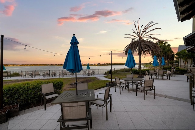 11550 Lake Lucaya Dr, Riverview, FL 33579 - patio terrace at dusk with fence