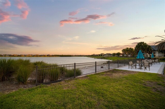 11550 Lake Lucaya Dr, Riverview, FL 33579 - view of yard with a water view and a patio