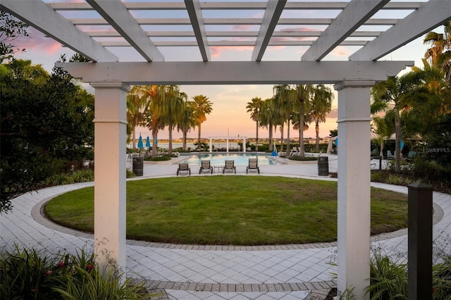 11550 Lake Lucaya Dr, Riverview, FL 33579 - view of property's community featuring a pergola, a yard, and a pool