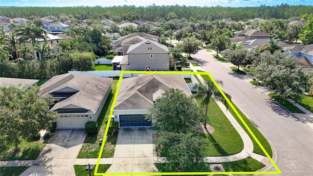 3512 Gerrads Cross Ct, Land O Lakes, FL 34638 - aerial view of residential area with property parcel outlined