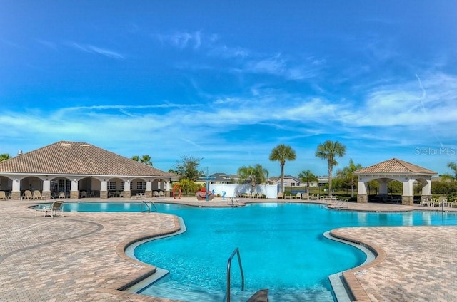 11567 Weston Course Loop, Riverview, FL 33579 - community pool featuring a gazebo and a patio