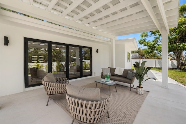 3801 Dr Martin Luther King Jr St N, Saint Petersburg, FL 33703 - view of patio / terrace with fence and an outdoor living space