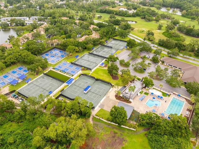 210 Cypress Ct Unit 122, Oldsmar, FL 34677 - aerial view of a pool and a large body of water