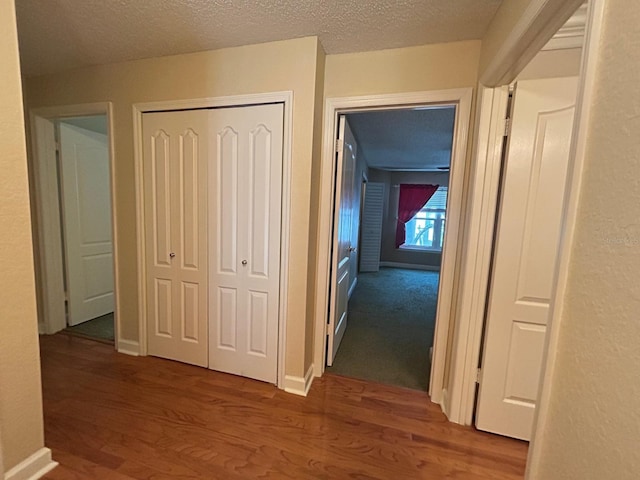 622 Seascape Way, Tampa, FL 33602 - hallway featuring wood finished floors and a textured ceiling