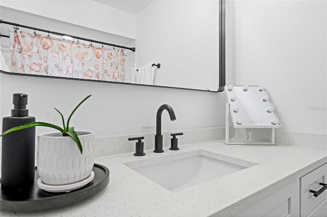 3041 Waterfall Dr, Spring Hill, FL 34608 - bathroom view of vanity and curtained shower