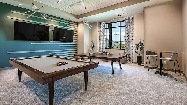 5410 Morey Farms Loop, Palmetto, FL 34221 - recreation room with carpet, baseboards, and billiards table