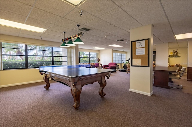 2530 Gary Cir Unit 301, Dunedin, FL 34698 - playroom featuring carpet, baseboards, and a drop ceiling