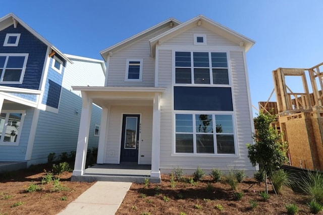 view of front of house with covered porch