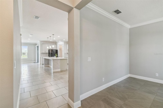 4950 Chase Ct, Saint Cloud, FL 34772 - empty room featuring ornamental molding, light tile patterned floors, baseboards, and recessed lighting