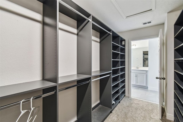 4950 Chase Ct, Saint Cloud, FL 34772 - spacious closet featuring carpet floors and attic access